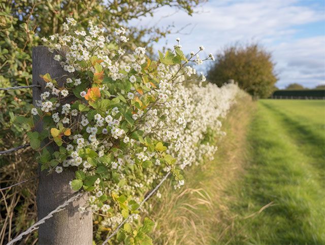 A picture of a native hedge with different plants