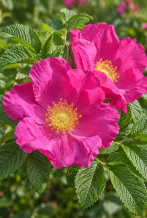 Rosa rugosa on flower